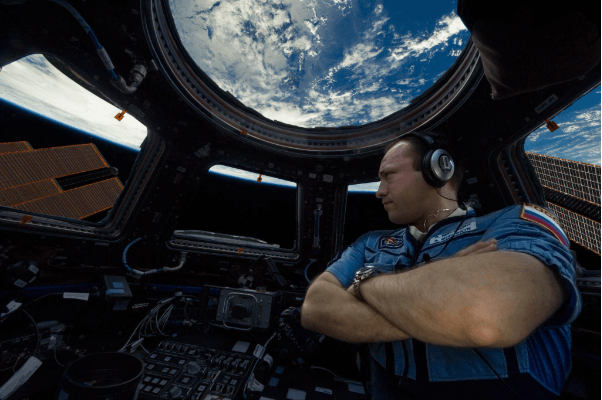 Alexander Misurkin in the ISS Cupola